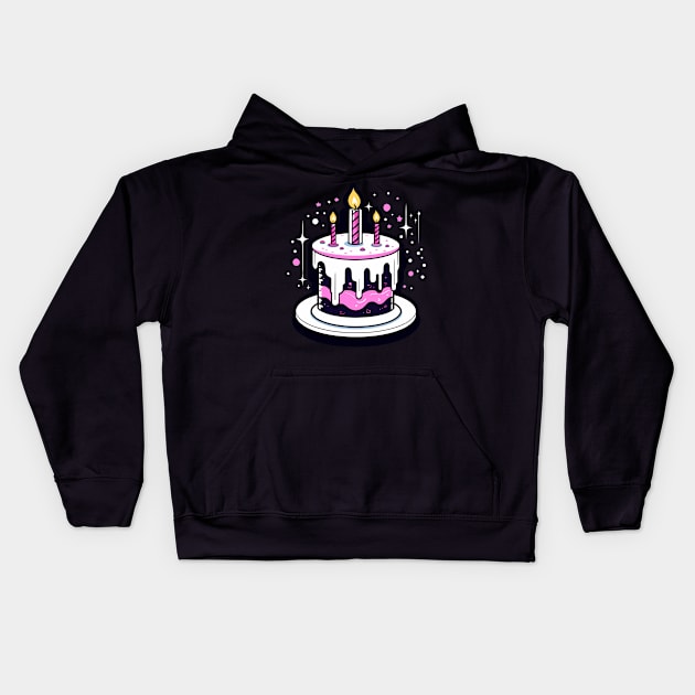 Birthday Cake Illustration Kids Hoodie by FluffigerSchuh